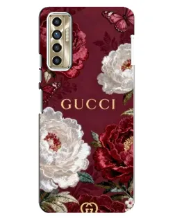 Чехол для TECNO Camon 17P (CG7n) с картинкой «Gucci — бордовые розы» Чехол для TECNO Camon 17P (CG7n) с картинкой «Gucci — бордовые розы»