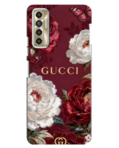 Чехол для TECNO Camon 17P (CG7n) с картинкой «Gucci — бордовые розы» Чехол для TECNO Camon 17P (CG7n) с картинкой «Gucci — бордовые розы»