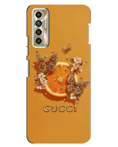 Чехол для TECNO Camon 17P (CG7n) с картинкой «Gucci — золотые бабочки» Чехол для TECNO Camon 17P (CG7n) с картинкой «Gucci — золотые бабочки»
