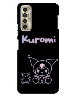 Чехол для TECNO Camon 17P (CG7n) с картинкой «Kuromi — черный минимализм»