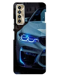 Чехол для TECNO Camon 17P (CG7n) с картинкой «Взгляд BMW с синими фарами»