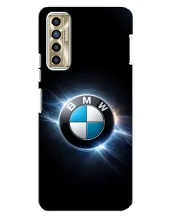 Чехол для TECNO Camon 17P (CG7n) с картинкой «BMW — неоновое сияние»