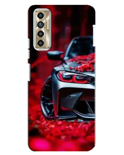 Чехол для TECNO Camon 17P (CG7n) с картинкой «Спортивная BMW и цветы» Чехол для TECNO Camon 17P (CG7n) с картинкой «Спортивная BMW и цветы»