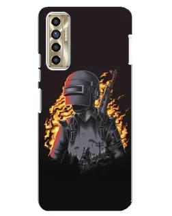 Чохол для TECNO Camon 17P (CG7n) з картинкою «PUBG — вогняний силует»