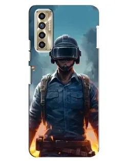 Чохол для TECNO Camon 17P (CG7n) з картинкою «PUBG — реалістичний герой»