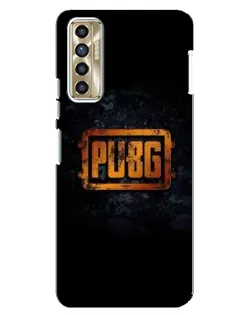 Чохол для TECNO Camon 17P (CG7n) з картинкою «PUBG — золотий логотип»