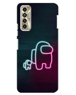 Чехол для TECNO Camon 17P (CG7n) с картинкой «Among Us неон-арт»