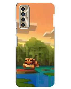 Чехол для TECNO Camon 17P (CG7n) с картинкой «Майнкрафт закат солнца» Чехол для TECNO Camon 17P (CG7n) с картинкой «Майнкрафт закат солнца»