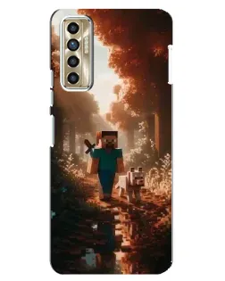Чехол для TECNO Camon 17P (CG7n) с картинкой «Стив в лесу» Чехол для TECNO Camon 17P (CG7n) с картинкой «Стив в лесу»