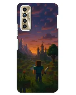 Чехол для TECNO Camon 17P (CG7n) с картинкой «Стив у башни» Чехол для TECNO Camon 17P (CG7n) с картинкой «Стив у башни»