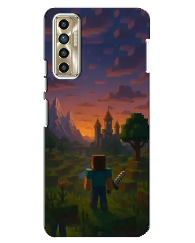 Чехол для TECNO Camon 17P (CG7n) с картинкой «Стив у башни» Чехол для TECNO Camon 17P (CG7n) с картинкой «Стив у башни»