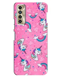 Чехол для TECNO Camon 17P (CG7n) с картинкой «Unicorn паттерн розовый»