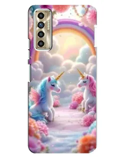 Чехол для TECNO Camon 17P (CG7n) с картинкой «Радуга и единороги»
