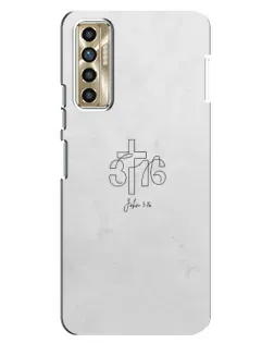 Чехол для TECNO Camon 17P (CG7n) с картинкой «Иоанна 3:16 Крест»