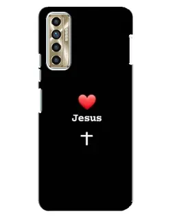 Чехол для TECNO Camon 17P (CG7n) с картинкой «Сердце - Jesus»