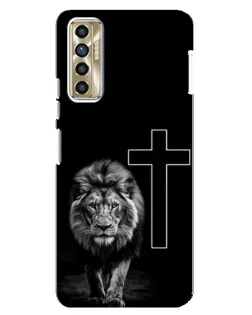 Чехол для TECNO Camon 17P (CG7n) с картинкой «Лев и Крест»