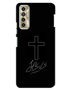 Чехол для TECNO Camon 17P (CG7n) с картинкой «Графический крест Jesus» Чехол для TECNO Camon 17P (CG7n) с картинкой «Графический крест Jesus»