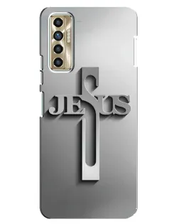 Чехол для TECNO Camon 17P (CG7n) с картинкой «Металлический крест Jesus» Чехол для TECNO Camon 17P (CG7n) с картинкой «Металлический крест Jesus»