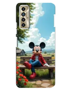 Чехол для TECNO Camon 17P (CG7n) с картинкой «Микки на скамейке»