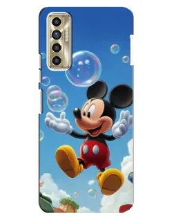 Чехол для TECNO Camon 17P (CG7n) с картинкой «Mickey и мыльные пузыри»