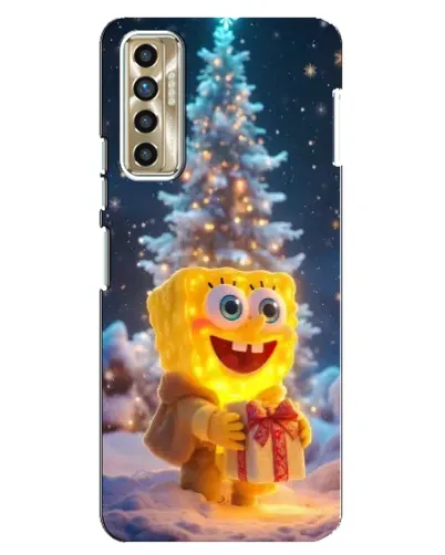 Чехол для TECNO Camon 17P (CG7n) с картинкой «Рождественский Спанч Боб»