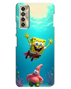Чехол для TECNO Camon 17P (CG7n) с картинкой «Спанч Боб под водой»