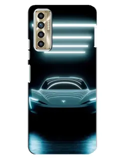 Чохол для TECNO Camon 17P (CG7n) з картинкою «Tesla в неоні»