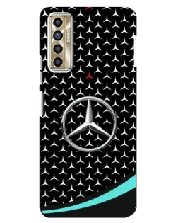 Чехол для TECNO Camon 17P (CG7n) с картинкой «Mercedes — бирюзовый акцент»