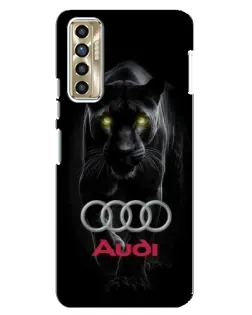 Чехол для TECNO Camon 17P (CG7n) с картинкой «Пантера и Audi» Чехол для TECNO Camon 17P (CG7n) с картинкой «Пантера и Audi»