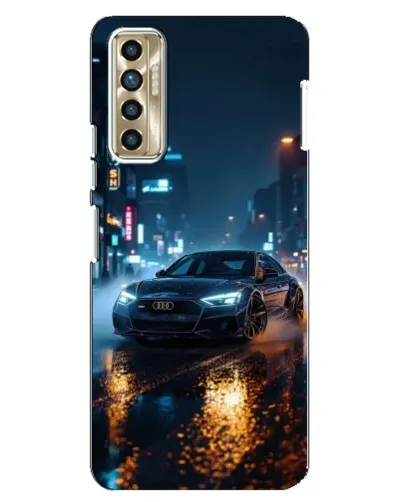 Чехол для TECNO Camon 17P (CG7n) с картинкой «Ночной город и Audi»