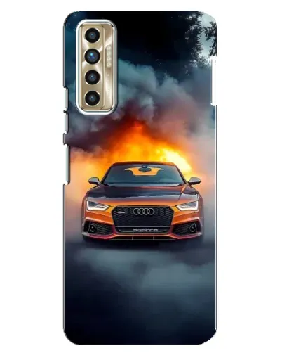 Чехол для TECNO Camon 17P (CG7n) с картинкой «Audi в огненном дыму»