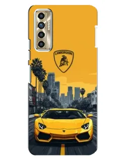 Чехол для TECNO Camon 17P (CG7n) с картинкой «Желтый Lamborghini город» Чехол для TECNO Camon 17P (CG7n) с картинкой «Желтый Lamborghini город»