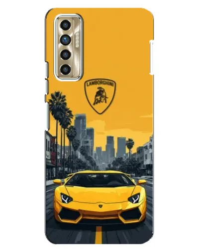 Чехол для TECNO Camon 17P (CG7n) с картинкой «Желтый Lamborghini город» Чехол для TECNO Camon 17P (CG7n) с картинкой «Желтый Lamborghini город»