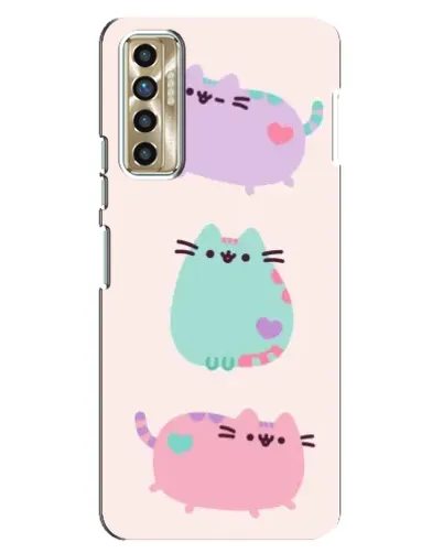 Чехол для TECNO Camon 17P (CG7n) с картинкой «Pusheen трио»
