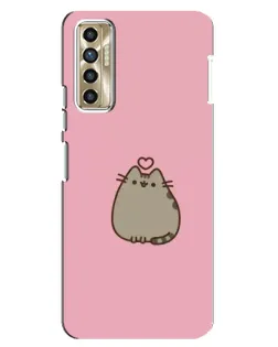 Чехол для TECNO Camon 17P (CG7n) с картинкой «Pusheen сердце»