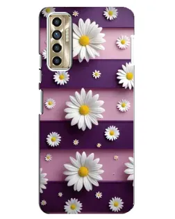 Чехол для TECNO Camon 17P (CG7n) с картинкой «Ромашки на фиолетовом»