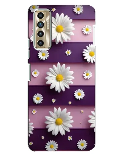 Чехол для TECNO Camon 17P (CG7n) с картинкой «Ромашки на фиолетовом»