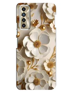 Чехол для TECNO Camon 17P (CG7n) с картинкой «Белие бумажние  цвети»