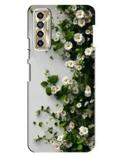 Чехол для TECNO Camon 17P (CG7n) с картинкой «Ветка мелких белых цветов»
