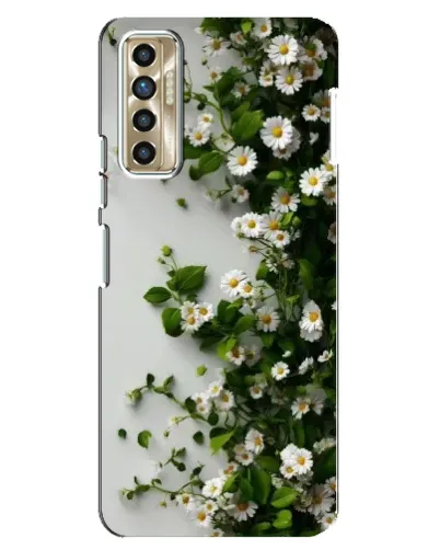 Чехол для TECNO Camon 17P (CG7n) с картинкой «Ветка мелких белых цветов»