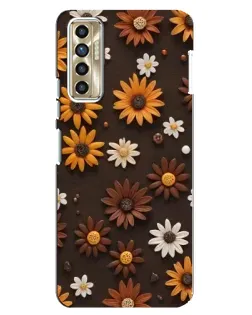 Чехол для TECNO Camon 17P (CG7n) с картинкой «Узор из маленьких подсолнухов»
