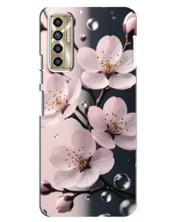 Чехол для TECNO Camon 17P (CG7n) с картинкой «Нежная сакура и капли»