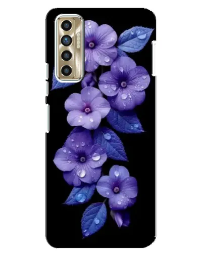 Чехол для TECNO Camon 17P (CG7n) с картинкой «Фиолетовые цветы с росою»