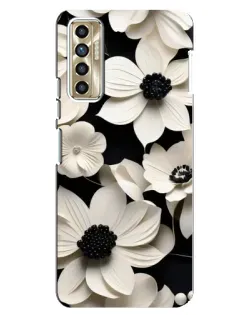 Чехол для TECNO Camon 17P (CG7n) с картинкой «Объемные белые цветы»