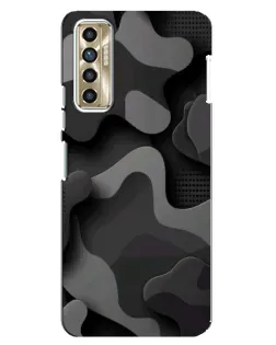 Чехол для TECNO Camon 17P (CG7n) с картинкой «Темный абстрактный камуфляж»