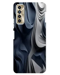 Чехол для TECNO Camon 17P (CG7n) с картинкой «Объемные синие складки»