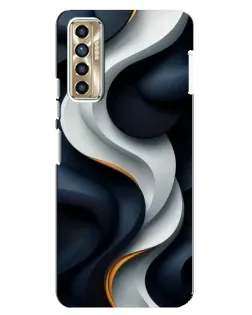 Чехол для TECNO Camon 17P (CG7n) с картинкой «Объемные черно-белые ленты»