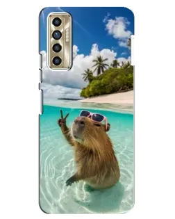 Чехол для TECNO Camon 17P (CG7n) с картинкой «Капибара на море» Чехол для TECNO Camon 17P (CG7n) с картинкой «Капибара на море»