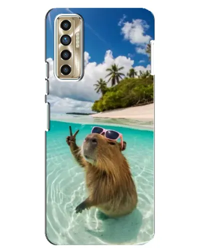 Чехол для TECNO Camon 17P (CG7n) с картинкой «Капибара на море»