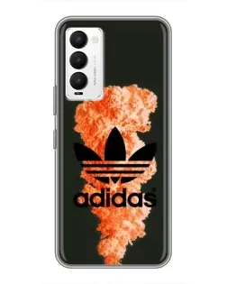 Чехол для TECNO Camon 18 / Camon 18P с картинкой «Оранжевый дым Adidas»